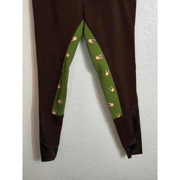Buckwild Breeches Horse Riding Pants Women's Medium Brown Horse Print Equestrian - Picture 3 of 9